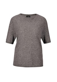 GOLDNER - Kurzgröße:  Kaschmir-Halbarmpullover mit Rundhals - aqua