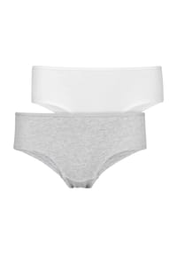 SNOCKS - Basic Hipster, 2er-Pack, für Damen - 246 GREY/WHITE