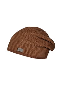 CAPO - Woll-Beanie, LL-Struktur Strick, Fleecefutter - olive