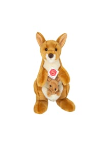 HERMANN Teddy COLLECTION® - Kuscheltier Känguru mit Baby, Hellbraun, 30 cm - braun