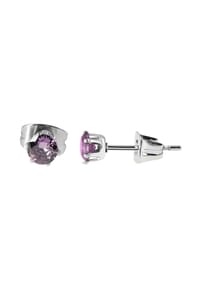 Adelia's - Adelia's Damen Ohrstecker aus Edelstahl und Zirkonia Ø 3 mm - rot