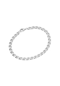 SMART JEWEL® - Armband Stegpanzerkette diamantiert, massiv, Silber 925 - silber