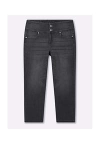 sheego - High-waist-Jeans - anthrazit-grey-denim
