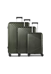 REDOLZ Essentials 01 - Essentials 01 4 Rollen Kofferset 3-teilig mit Dehnfalte - black metallic