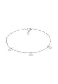 elli. - Fußschmuck Kugelkette Plättchen 925 Silber - Gold