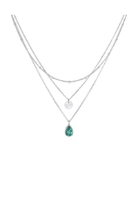 elli. PREMIUM - Halskette Layer Quarz Plättchen 925 Silber - Silber