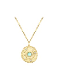 GLANZSTÜCKE MÜNCHEN - Damen Kette aus 925/- Sterling Silber in Gelbgold mit Amazonit - gelbgold