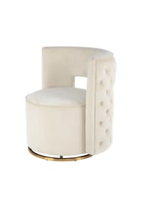 Kayoom - Sessel Drehsessel Beverly 125 - creme - gold – Eiche - creme - gold
