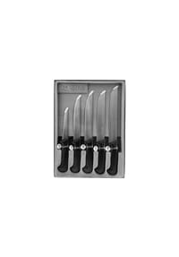 ALMINA® - 5-teiliges Messer-Set in Schwarz ideal zum Schneiden, Stechen - Schwarz 30 x 26 cm