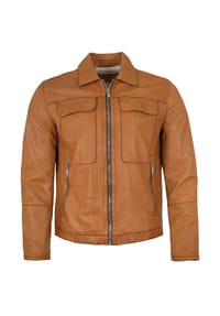 MILESTONE® - Herren Lederjacke Lammnappa gebranntes orange - gebranntes orange