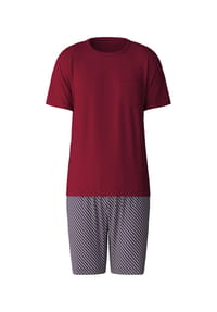 CALIDA - Herren Kurz-Pyjama Relax Imprint - mars red