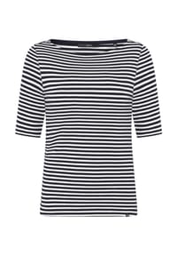 zero - Basic Shirt mit U-Boot-Ausschnitt - Cream/Dark Blue