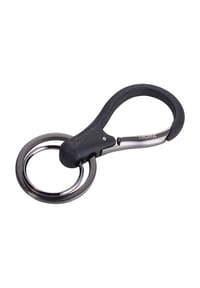 TROIKA® - Schlüsselanhänger, Gunmetal-Look, Karabiner - SCHWARZ