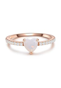 GLANZSTÜCKE MÜNCHEN - Damen Ring aus 925/- Sterling Silber in Roségold mit Mondstein (synth.) - roségold