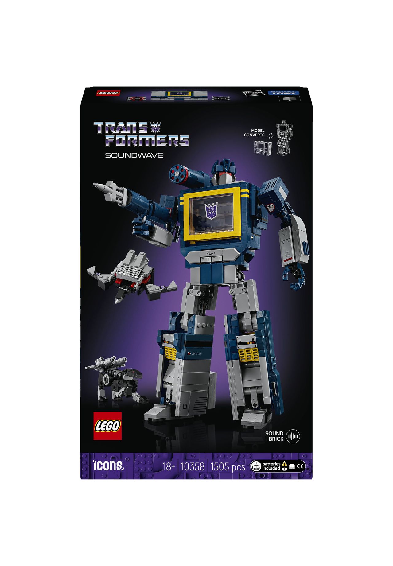 Lego® Icons™ - 10358 Transformers: Soundwave Set, 152 Mehrfarbig, 99