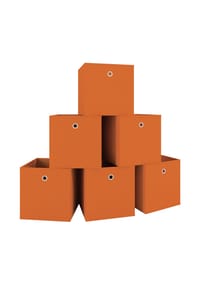 VCM. 6er Set Faltbox | Klappbox Stoff Kiste | Faltschachtel | Maße ca. H. 28 x B. 27 x T. 27 cm | Regalbox - Boxas - VCM Boxas - Grün