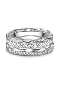 GLANZSTÜCKE MÜNCHEN - Damen Set (Ring 4er) aus 925/- Sterling Silber in Silber - silber
