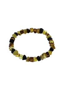 OSTSEE-SCHMUCK® - Armband , Würfel , Bernstein - mehrfarbig