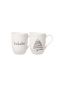 Villeroy & Boch Kaffeebecher XMAS Statement 280 ml 2er Set weiß - STATEMENT - weiß