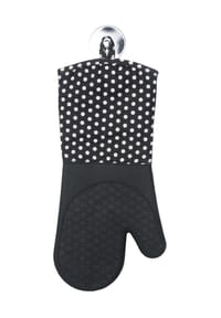 WENKO® - Topfhandschuh-Set "Punkte", 2-teilig - SCHWARZ