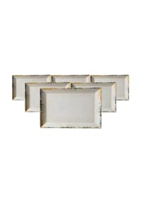Ritzenhoff & Breker Servierplatten Alfonso 34 x 23 cm 6er Set beige - ALFONSO - beige