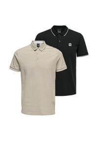 ONLY & SONS - Poloshirt 2er Pack Onsefletcher - Beige / blau