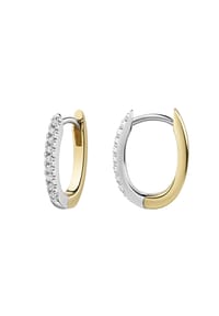 zeeme BASIC - Klappcreolen 925/- Sterling Silber 18 Zirkonia - mehrfarbig