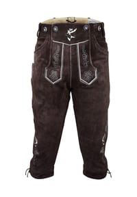 EDELNICE - Trachtenlederhose Kniebundhose Hirsch - dunkelbraun