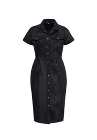 QUEEN KEROSIN - Jeanskleid mit Pinstripes - schwarz