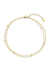 LEONARDO - Damen Fußkette "Cleo Ciao", Edelstahl, Süßwasserzuchtperle - GOLD
