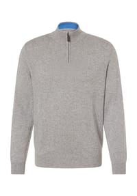 GALERIA - Seide-Cashmere-Troyer, Kontrast-Kragen, für Herren - 3 GREY MEL 75484
