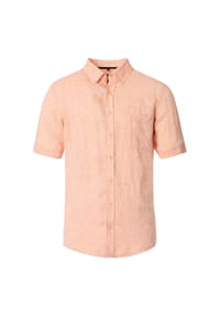 CASAMODA - Herren Leinenhemd uni Casual Fit - Hellorange