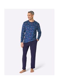 Witt - Schlafanzug - marine-jeansblau-bedruckt