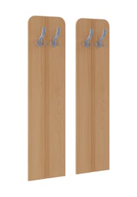 VCM. - Holz Garderoben-Set | Dielenmöbel | Maße pro Paneel: H. 110 x B. 27 x T. 2 cm | je Paneel 2 Haken - Balia - Buche