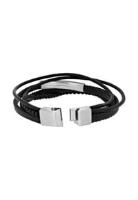 Adelia's - Herren Edelstahl Armband Gravurplatte 23 cm silberfarben mit edlem Onyx - schwarz