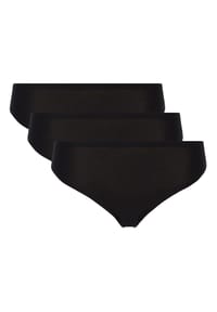 CHANTELLE - Damen Tanga 3er Pack - String, SoftStretch, nahtlos, unsichtbar, Einheitsgröße - Schwarz