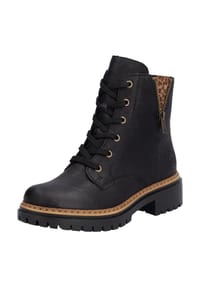 rieker - Schnürstiefeletten, Blockabsatz, für Damen - SCHWARZ/LEO-NUSS
