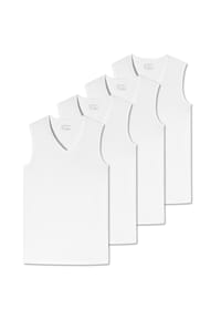 SCHIESSER - Herren Tanktop 4er Pack - Serie "95/5", V-Ausschnitt, S-XXL - Weiß