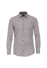 VENTI - Herren Businesshemd Print Modern Fit - Beige