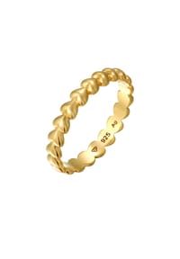 elli. - Ring Bandring Herz 925 Sterling Silber - Gold