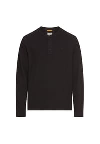 camel active - Henleyshirt aus reiner Baumwolle - Schwarz