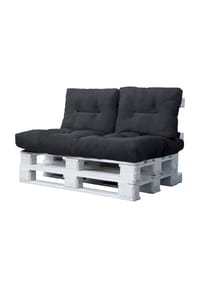 Aspero® - In- und Outdoor Palettenkissen Set 3-teilig - Dunkelgrau