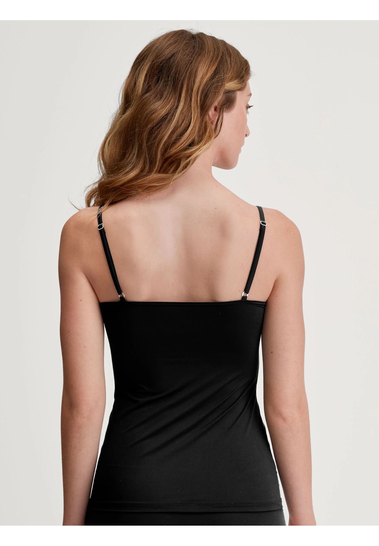 Calida Damen Spaghetti-Top Sleek Skin, Schwarz, Xs