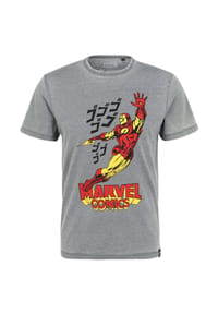 RE:COVERED - T-Shirt Marvel Comics Iron Man Japan mit angesagtem Iron Man Japan-Aufdruck - Grey