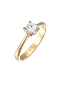 elli. PREMIUM - Ring Moissanite Solitär Verlobungsring 925 Silber - Gold