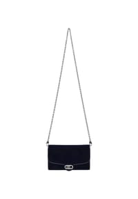 LAUREN RALPH LAUREN OVAL MONOGRAM - Umhängetasche, Leder-Optik, Emblem, für Damen - LUXE NAVY/REFINED