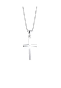elli. DIAMONDS - Halskette Basic Kreuz Glaube Diamant (0.005 Ct) 925 Silber - Silber