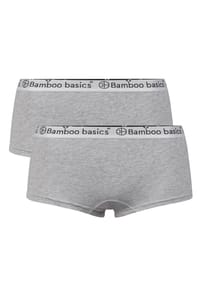 Bamboo basics© - Damen Hipster IRIS, 2er Pack - Panty, atmungsaktiv, Single Jersey - Grau