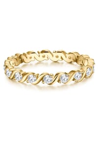 TRILANI 1934 - Ring Sterling Silber gelbgold Zirkonia weiß - gelbgold