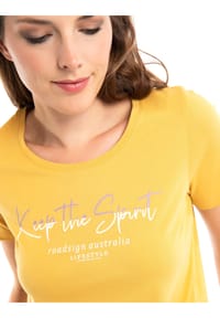 ROADSIGN® australia Damen T-Shirt Keep the spirit mit Rundhalsausschnitt & Logo-Print, 100 % Baumwolle Bild 3